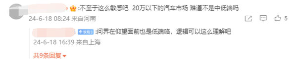 博主驳斥“20万以下就是低端车”：对中国最广大普通消费者的歧视